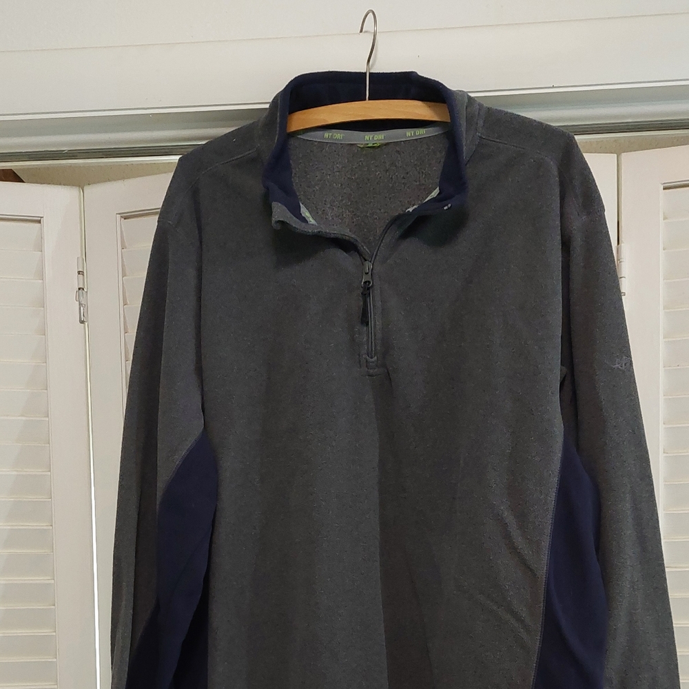 NORDIC TRACK Gray & Navy Quarter-Zip Pullover